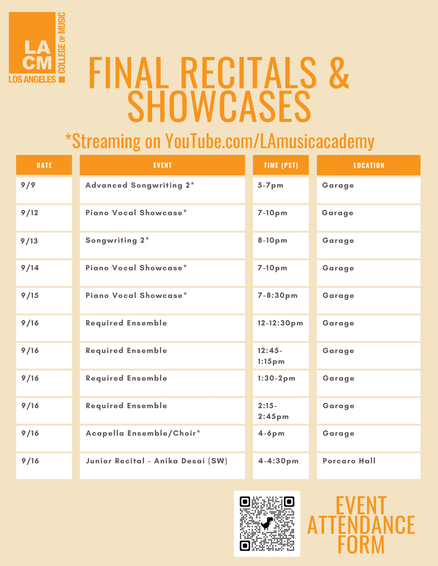 SU22 Showcases & Recitals